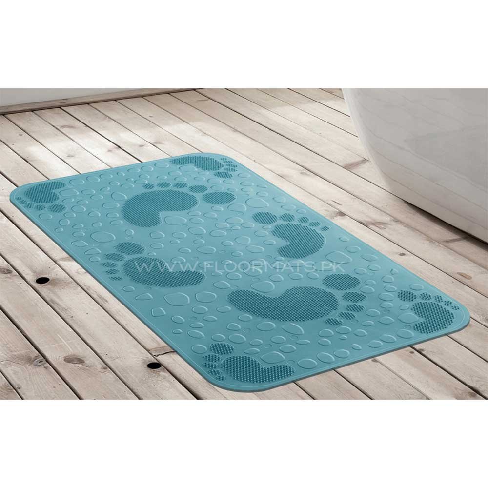 SQUARE SMALL FOOT MAT-Cyan
