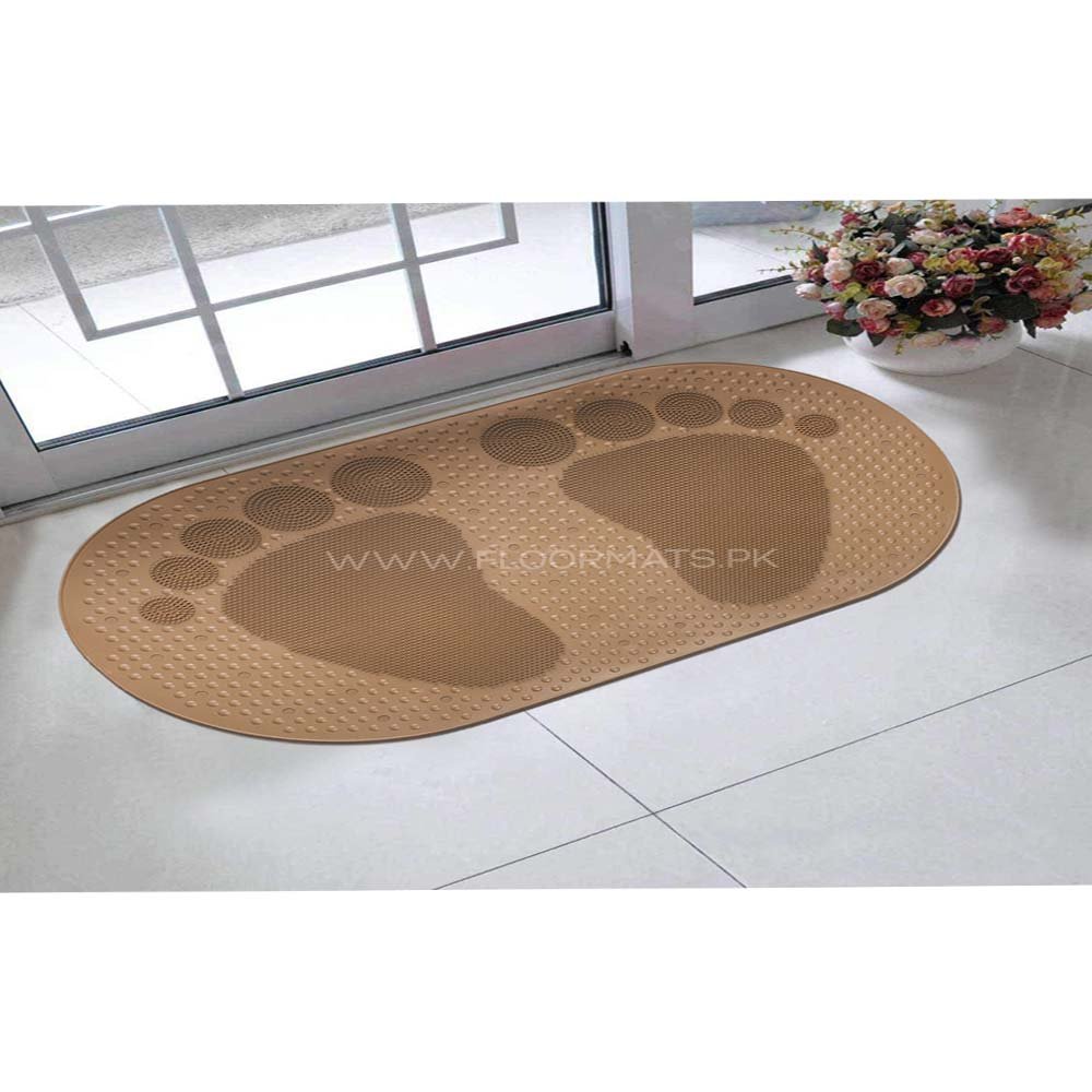 OVAL BIG FOOT MAT-Brown