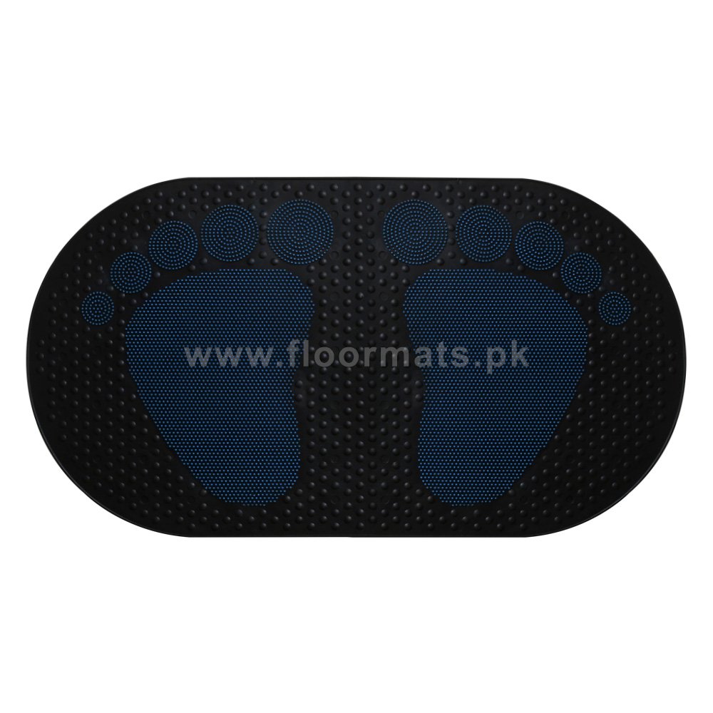 OVAL BIG FOOT PRINTED MAT-BLUE - Image 2